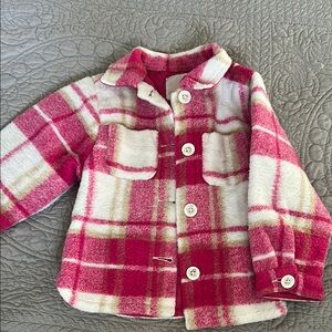 Falls Creek Kids Plaid Jacket - Pink and White